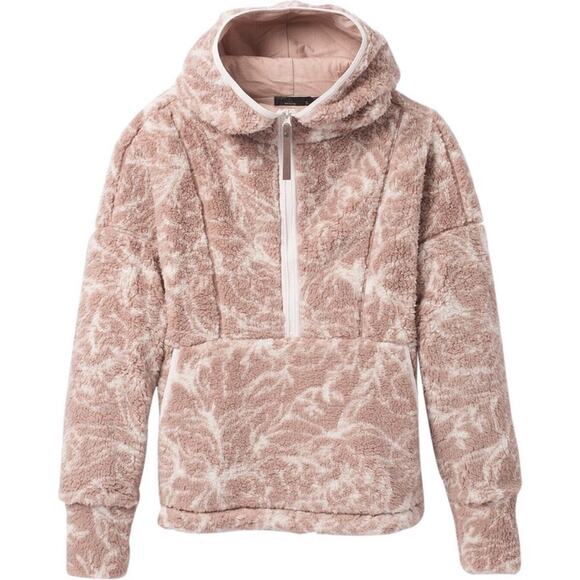 Prana Jackets & Blazers - Prana Polar Escape Half Zip Teddy Fleece Hooded Pullover Jacket XS Blush Floral
